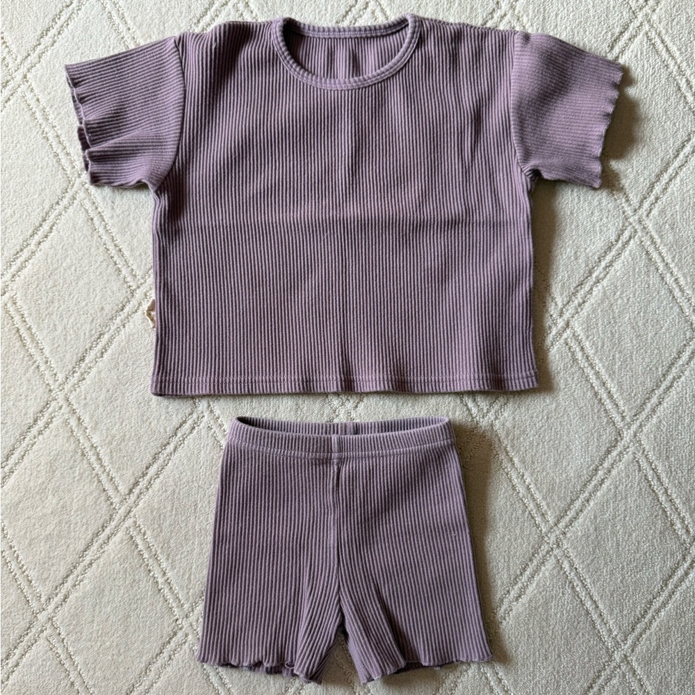 Ribbed Cotton Two-Piece Set